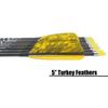 BOWSOUL 30inch Hunting Carbon Archery Arrows with 5" Turkey Feathers Spine 300/400/500 for Recurve & Long Bow (Pack of 12) (Yellow&Yellow Cam, SP400) view 3