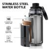 Greylock 20 oz Insulated Water Bottle with Straw Lid, Reusable Stainless Steel Sports Water Bottles with Foldable Handle, Leak Proof, Double-Wall Vacuum Insulation, 24 Hours Cold (Mapmaker's Muse) view 4