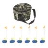 Cryfokt 6 Set Ice Fishing Flag Kit, Winter Rod Indicator with Floating Base Tackle, Portable Ice Fishing Tip Up Flag Kit for Winter Fishing, Ice Fishing Accessories for Fishing Enthusiasts view 1
