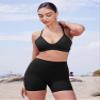 YEOREO Women's Biker Shorts 4.5" / 6" Workout Gym Shorts Craze High Waist Tummy Control Hidden Scrunch Running Yoga Black M view 3