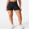 YEOREO Women's Biker Shorts 4.5" / 6" Workout Gym Shorts Craze High Waist Tummy Control Hidden Scrunch Running Yoga Black M view 4