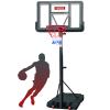 IGL Portable Basketball Hoop, 5.6-10FT Adjustable Basketball Goal System, 44 Inch Outdoor Basketball Hoop & Goals for Kids, Youth, and Adults in The Backyard, Driveway with PC Backboard (Black) view 1