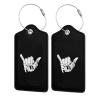 Shaka Aloha Hawaii Leather Baggage Bag Luggage Tags with Stainless Steel Loop and Privacy Cover view 1