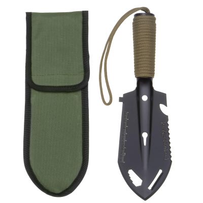 HARFINGTON Multifunctional Camping Shovel 9 in 1 Multi-Purpose Backpacking Shovels with Carrying Bag for Outdoor Camping Hiking, Black Khaki