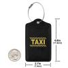 Taxi Driver Cab Leather Baggage Bag Luggage Tags with Stainless Steel Loop and Privacy Cover view 4