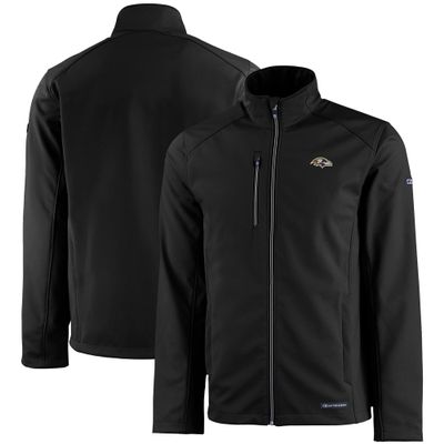 Cutter & Buck Men's Black Baltimore Ravens Evoke Eco Softshell Recycled Full-Zip Jacket