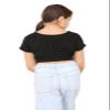 Loxdonz Girls Short Sleeve Crop Top Kids Off Shoulder Top T-Shirt Tee Tops (US, Age, 9 Years, 10 Years, Black) view 3