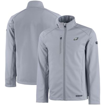 Cutter & Buck Men's Gray Philadelphia Eagles Evoke Eco Softshell Recycled Full-Zip Jacket
