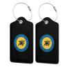 Byoblu The Great Seal of The Choctaw Nation Leather Baggage Bag Luggage Tags with Stainless Steel Loop and Privacy Cover, 1 PCS, Black view 1
