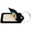 Byoblu The Great Seal of The Choctaw Nation Leather Baggage Bag Luggage Tags with Stainless Steel Loop and Privacy Cover, 1 PCS, Black view 2