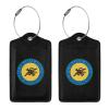 Byoblu The Great Seal of The Choctaw Nation Leather Baggage Bag Luggage Tags with Stainless Steel Loop and Privacy Cover, 1 PCS, Black view 3