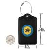Byoblu The Great Seal of The Choctaw Nation Leather Baggage Bag Luggage Tags with Stainless Steel Loop and Privacy Cover, 1 PCS, Black view 4