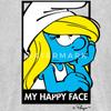 Spreadshirt The Smurfs Smurfette My Happy Face Kid's T-Shirt, L, Heather Gray view 2