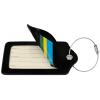 Rwanda Flag Leather Baggage Bag Luggage Tags with Stainless Steel Loop and Privacy Cover view 2