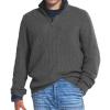 ZYXTIM Men's Quarter Zip Sweater Pullover Long Sleeve Ribbed Knit Mock Neck Polo Shirts Classic Work Causal Pullover Tops(Grey,XX-Large) view 1