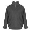 ZYXTIM Men's Quarter Zip Sweater Pullover Long Sleeve Ribbed Knit Mock Neck Polo Shirts Classic Work Causal Pullover Tops(Grey,XX-Large) view 3