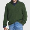 ZYXTIM Men's Quarter Zip Sweater Cable Knit Sweater Mock Neck Polo Sweater Soft Casual Pullover Sweater with Ribbing Edge(Green,XX-Large) view 2