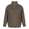 ZYXTIM Mens Crewneck Pullover Sweater Waffle Textured Long Sleeve Knitted Sweaters(Brown,Small) view 3