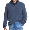 ZYXTIM Mens Crewneck Pullover Sweater Waffle Textured Long Sleeve Knitted Sweaters(Blue,3X-Large) view 1