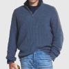 ZYXTIM Mens Crewneck Pullover Sweater Waffle Textured Long Sleeve Knitted Sweaters(Blue,3X-Large) view 2