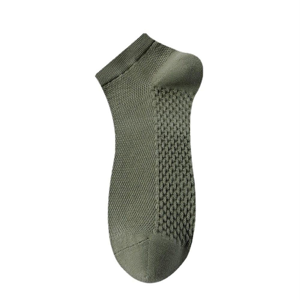 Yizelli 3 Pairs Ankle Socks for Men Lightweight Breathable Mesh Cotton Short Socks for Spring Summer (Army Green)