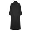 Womens Casual Long Sleeve Button Down Dress Loose Cotton Linen Maxi Shirt Dress Plus Size Flowy Summer Beach Long Dress Black view 3
