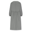 Women's Plus Size Tunic Dress Summer Cotton Linen Shirt Long Sleeve Maxi Dresses Loose Flowy Crewneck Beach Boho Dress Gray view 3
