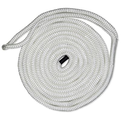 CMP Cordage CDL3815WH, Dock Line, 3/8" Diameter - 15' Length, Double Braid, White