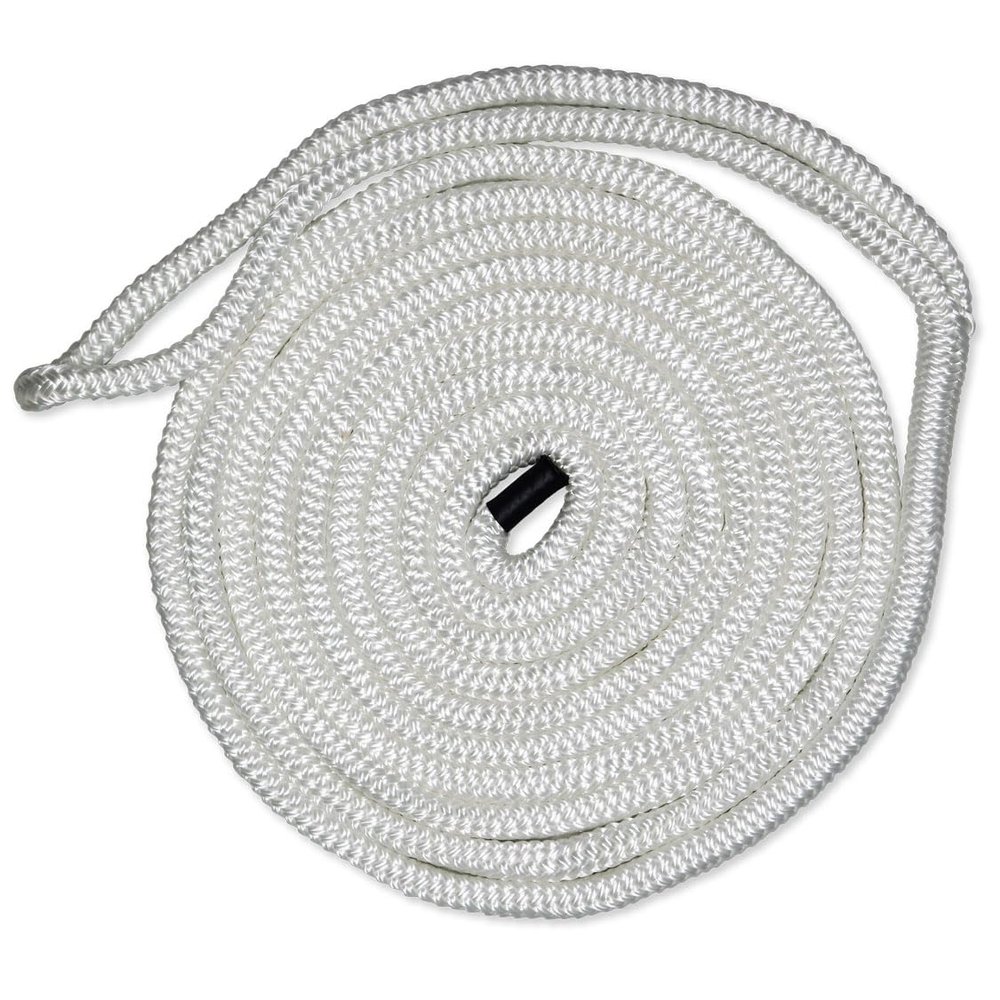 CMP Cordage CDL3815WH, Dock Line, 3/8" Diameter - 15' Length, Double Braid, White