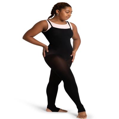 Capezio Ultra Soft Stirrup Body Tight, Black, 3X/4X