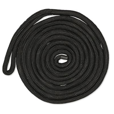 CMP Cordage CDL1215BK, Dock Line, 1/2" Diameter - 15' Length, Double Braid, Black