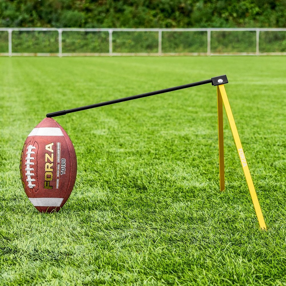 FORZA Kick Stick Football Holder Kikcing Tee | Portable & Foldable Football Kicking Holder with Carry Bag for Field Goal & Kickoff Practice Optional Ball and Kicking Net (with Net, Youth Ball)