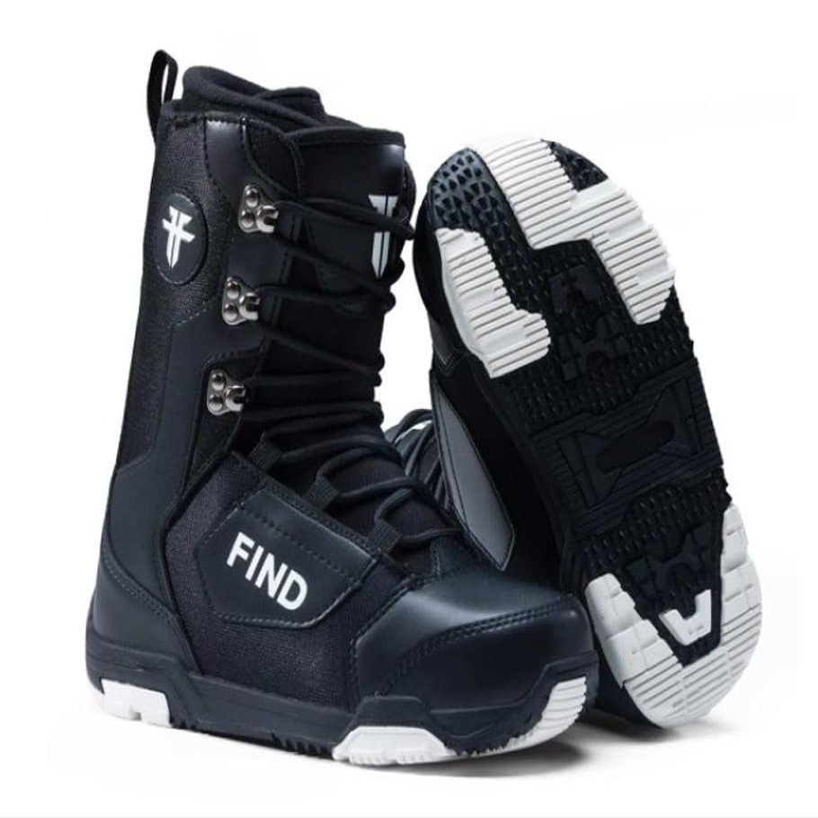 Find Linered Black Snowboard Boots Men Women 6 7 8 9 10 11 12 13 14 15 All Size (Black-Find-Linered, Men 8.5 (26.5cm))