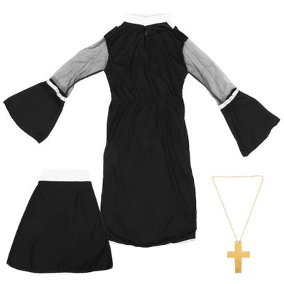 COLLBATH Plus Nun Costume for Women Halloween Cosplay Outfit Comfortable and Lightweight Adult Nun Clothes for Parties and Festivals