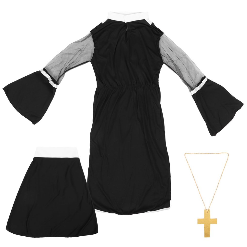 COLLBATH Plus Nun Costume for Women Halloween Cosplay Outfit Comfortable and Lightweight Adult Nun Clothes for Parties and Festivals