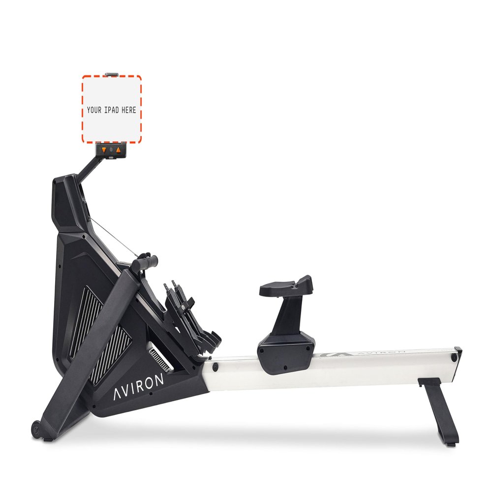 Aviron StrongGo Rowing Machine -Compatible with iPadDual Air & Magnetic Resistance Up to 100 lbs | Game-Based Workouts, Compact Storage Design