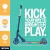 Jetson Highlight 2-Wheel Kick Scooter, Kinetic Lights on Deck and Wheels, 6 Inch Wheels, Rear Brake, Easy-Folding Mechanism, Ages 6+, Blue, JHGLT-BLU view 3