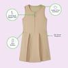 French Toast Girls' Adaptive Zip Front Stretch Ponte Jumper Dress, Khaki, XS (4/5) view 2