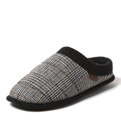 Dearfoams Men's Breathable Memory Foam Asher Clog House Shoe Slipper, Black, 7-8