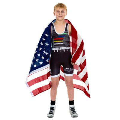 KO Sports Gear Unisex Wrestling Singlet for Youth Wrestlers - Wrestling Singlet for Boys & Girls - Bold Durable Uniform, Stretchy Breathable Material - IWP, Youth X-Small