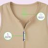 French Toast Girls' Adaptive Zip Front Stretch Ponte Jumper Dress, Khaki, Medium (7/8) view 3