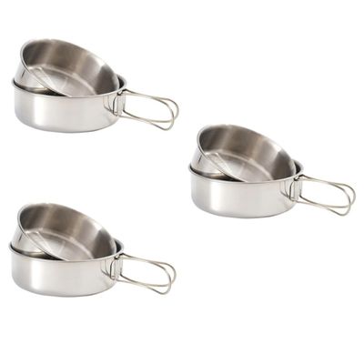 BESPORTBLE 3sets Portable Stainless Steel Bowls Outdoor Camping Equipment Mini Dinnerware Bowls Lids Utensils Small Easy Storage for Hiking Outdoor Adventures