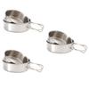 BESPORTBLE 3sets Portable Stainless Steel Bowls Outdoor Camping Equipment Mini Dinnerware Bowls Lids Utensils Small Easy Storage for Hiking Outdoor Adventures view 1