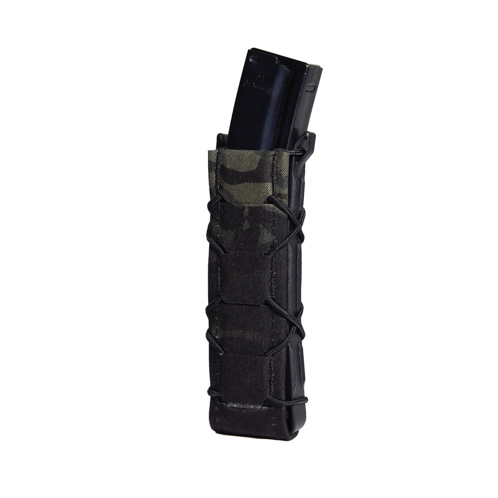 High Speed Gear Extended Pistol Taco Gen 2 | Laser Cut MOLLE Single Mag Pouch | Made in The USA (Multicam Black)