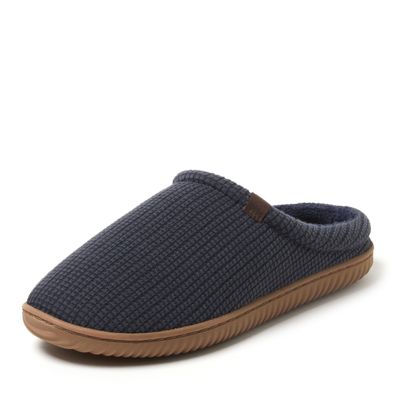Dearfoams Men's Case Casual Clog Slipper, Navy, 13-14