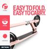 Jetson Hex 2-Wheel Kick Scooter, Sturdy Wide Deck, Rear Brake, Easy-Folding Mechanism, Kickstand, Ages 8+ Pink, JHEX-RGD view 4