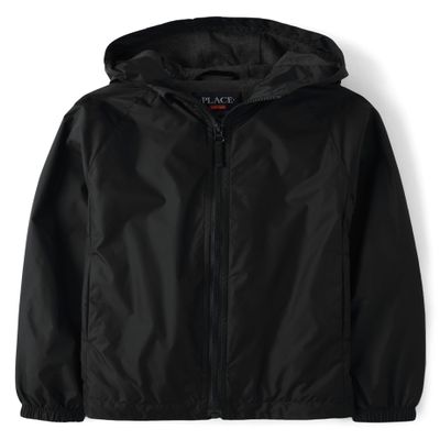The Children's Place,Boys,Uniform Windbreaker Jacket,Onyx,Medium