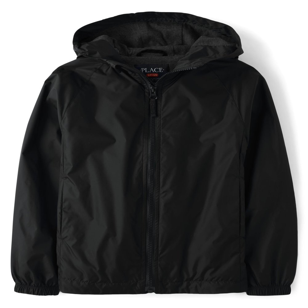 The Children's Place,Boys,Uniform Windbreaker Jacket,Onyx,Medium