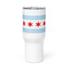 Flag of Chicago Illinois Travel mug with a handle view 1