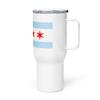 Flag of Chicago Illinois Travel mug with a handle view 3